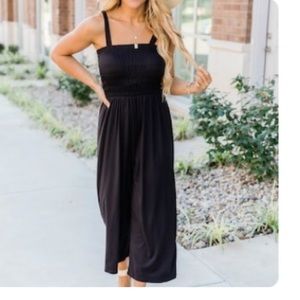 Pink Lily Pull Me Close Cropped Jumpsuit